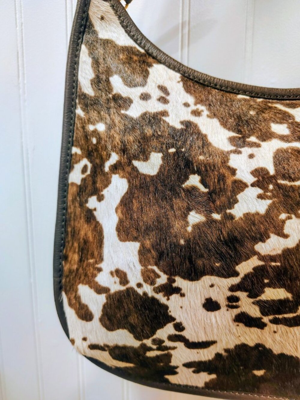 Margot New York Black Leather Hobo Bag With Cowhide NWT, $178 - Picture 7 of 16